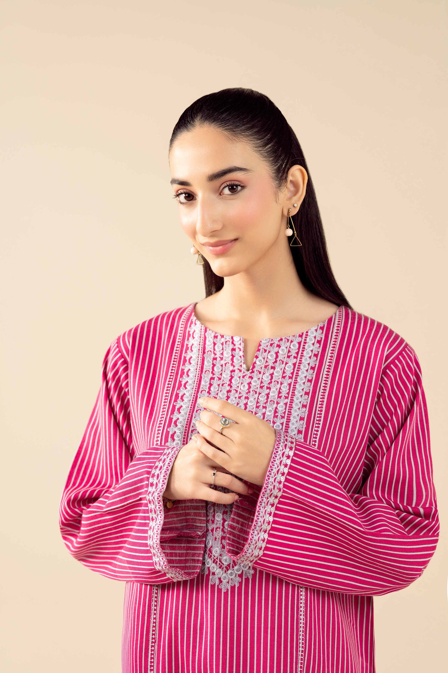 2 Piece - Printed Embroidered Suit - PW25-86