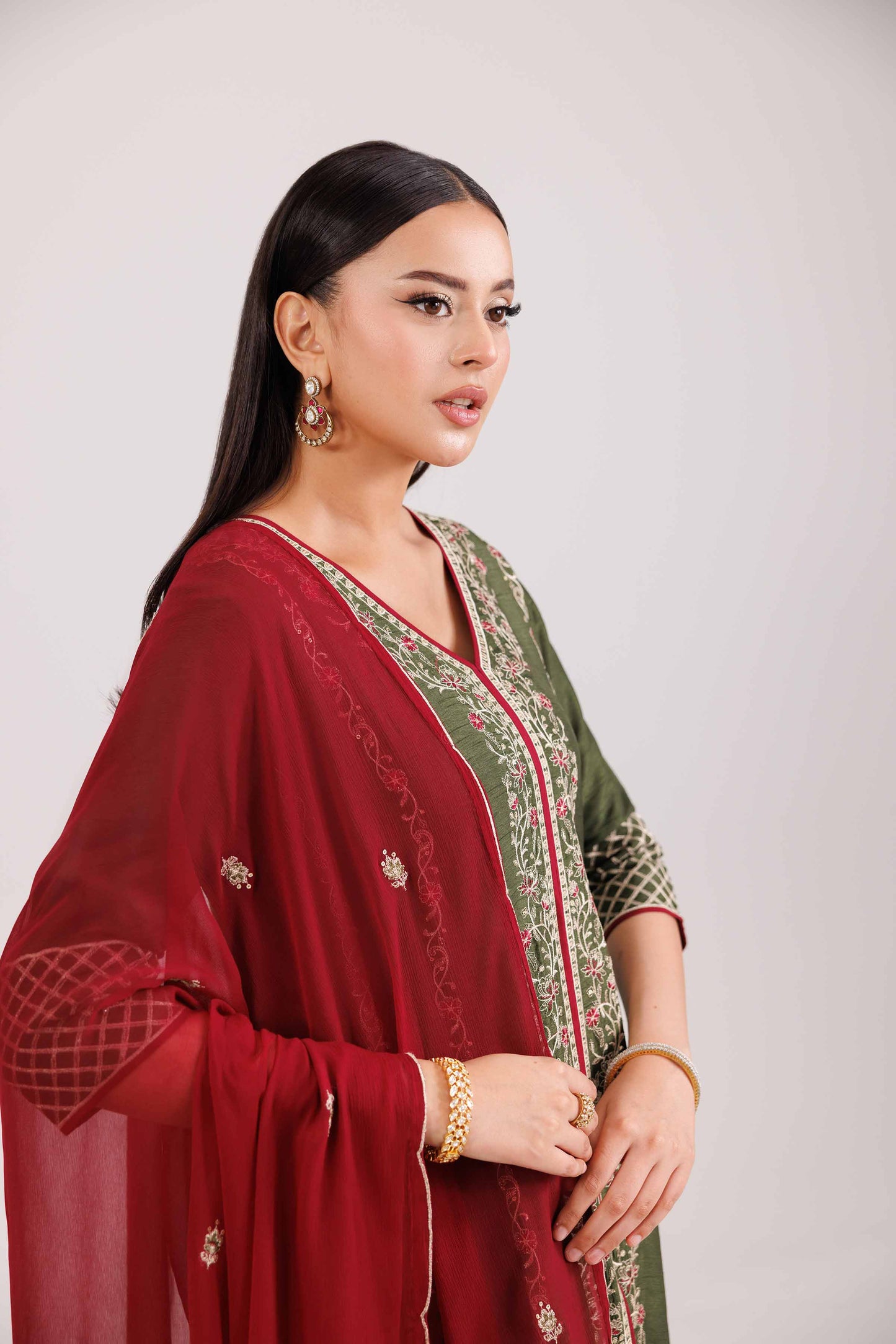 3 Piece - Embroidered Suit - KFW25-89