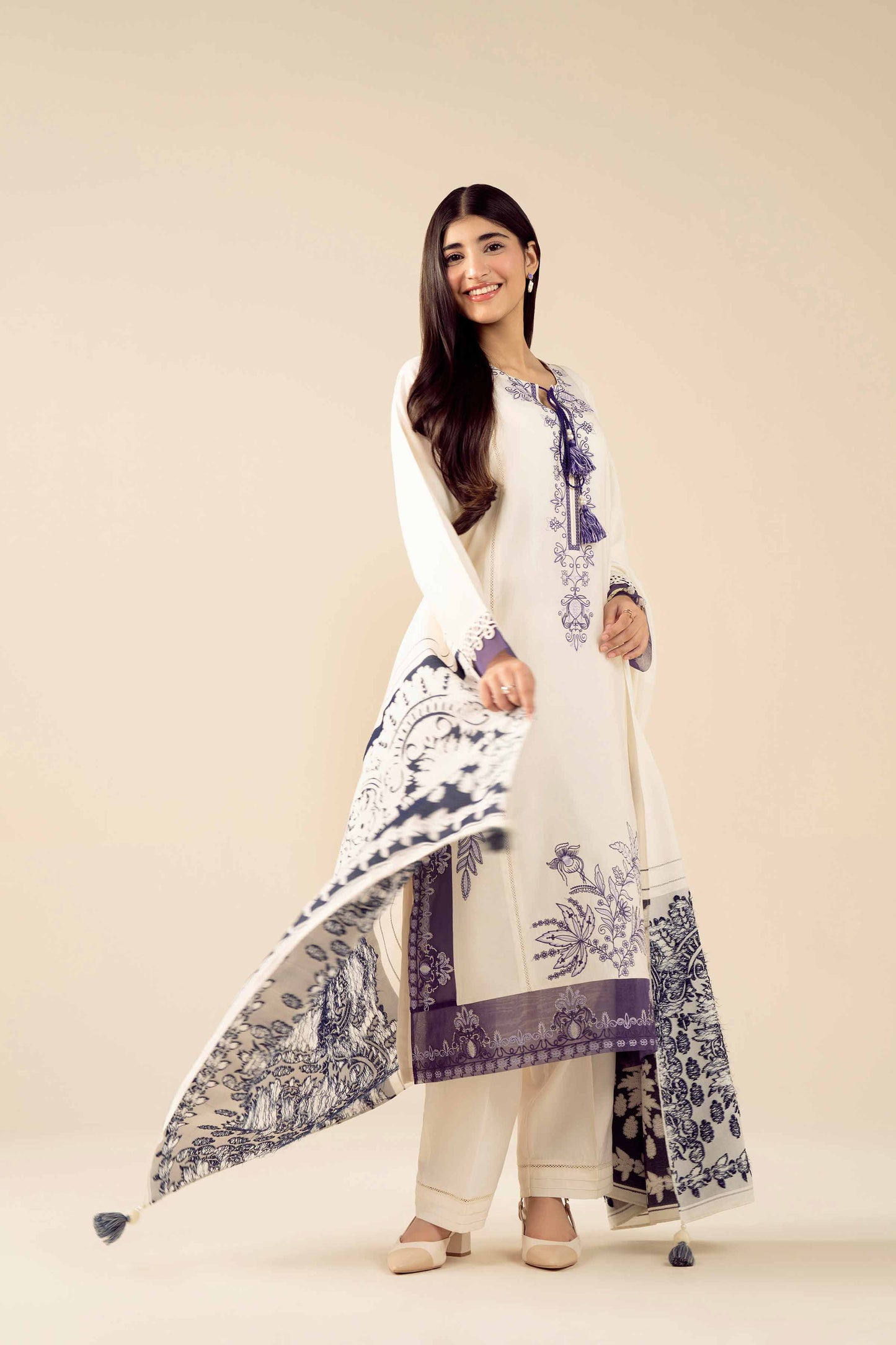 3 Piece - Embroidered Suit - PW25-471