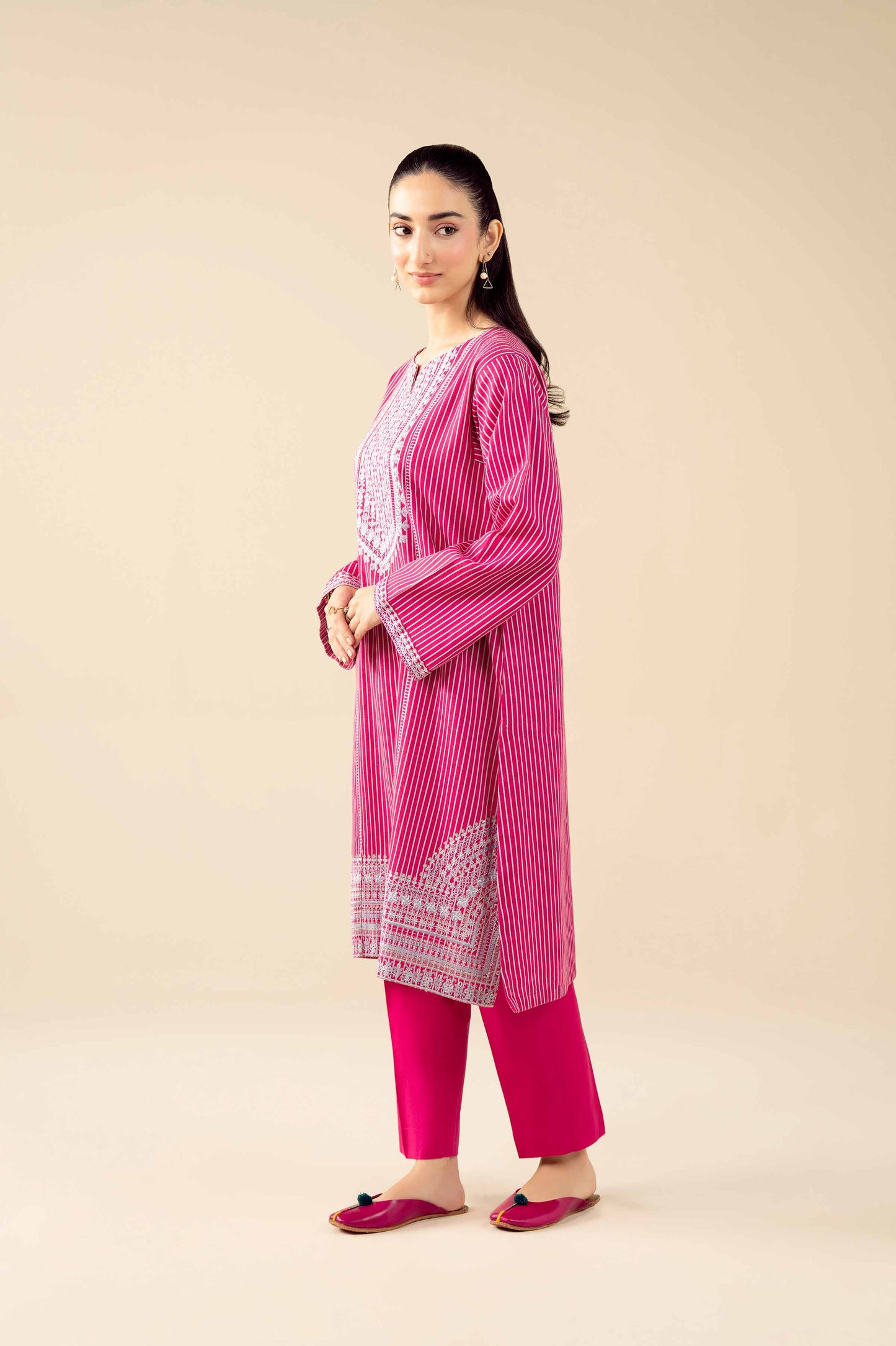 2 Piece - Printed Embroidered Suit - PW25-86