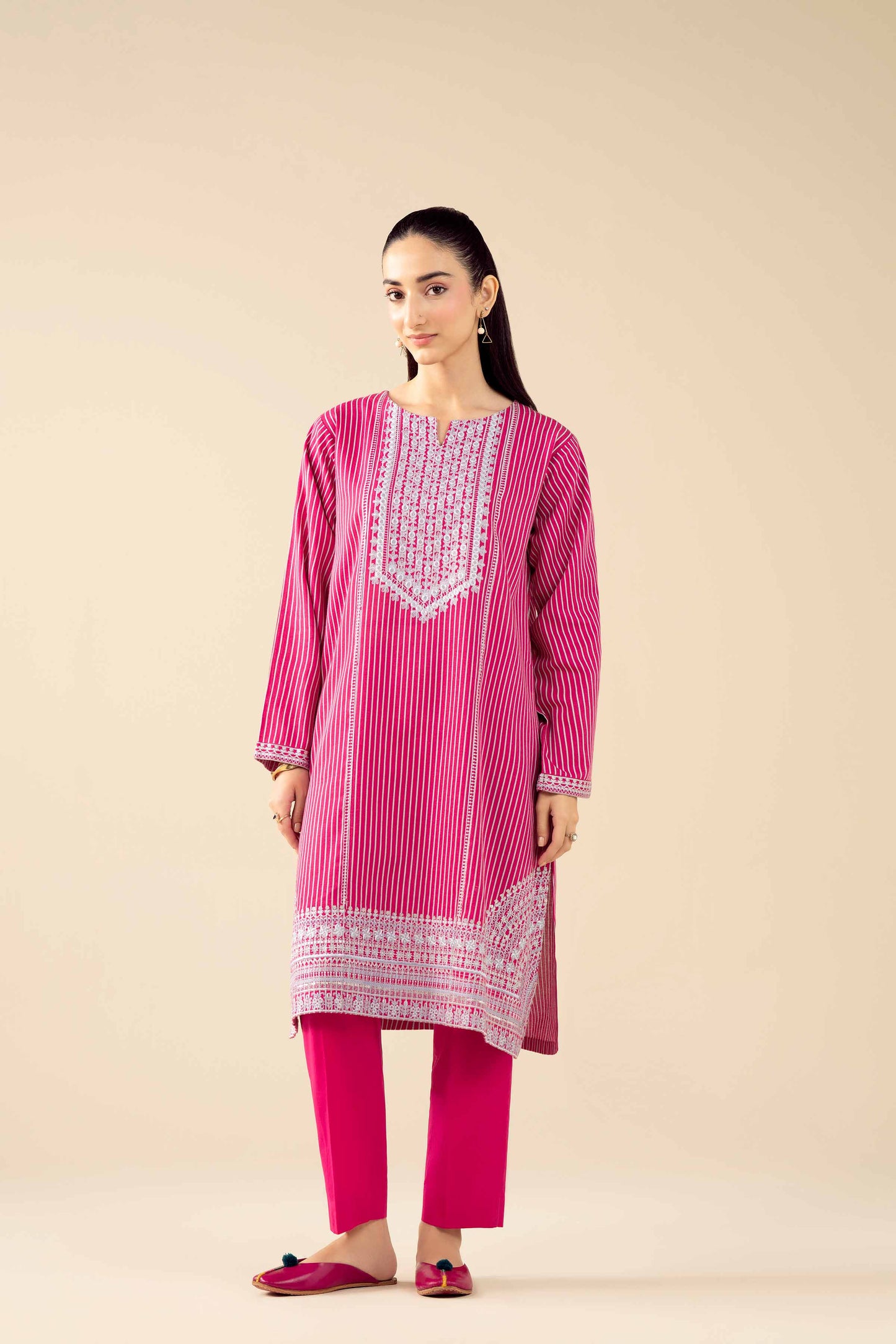 2 Piece - Printed Embroidered Suit - PW25-86