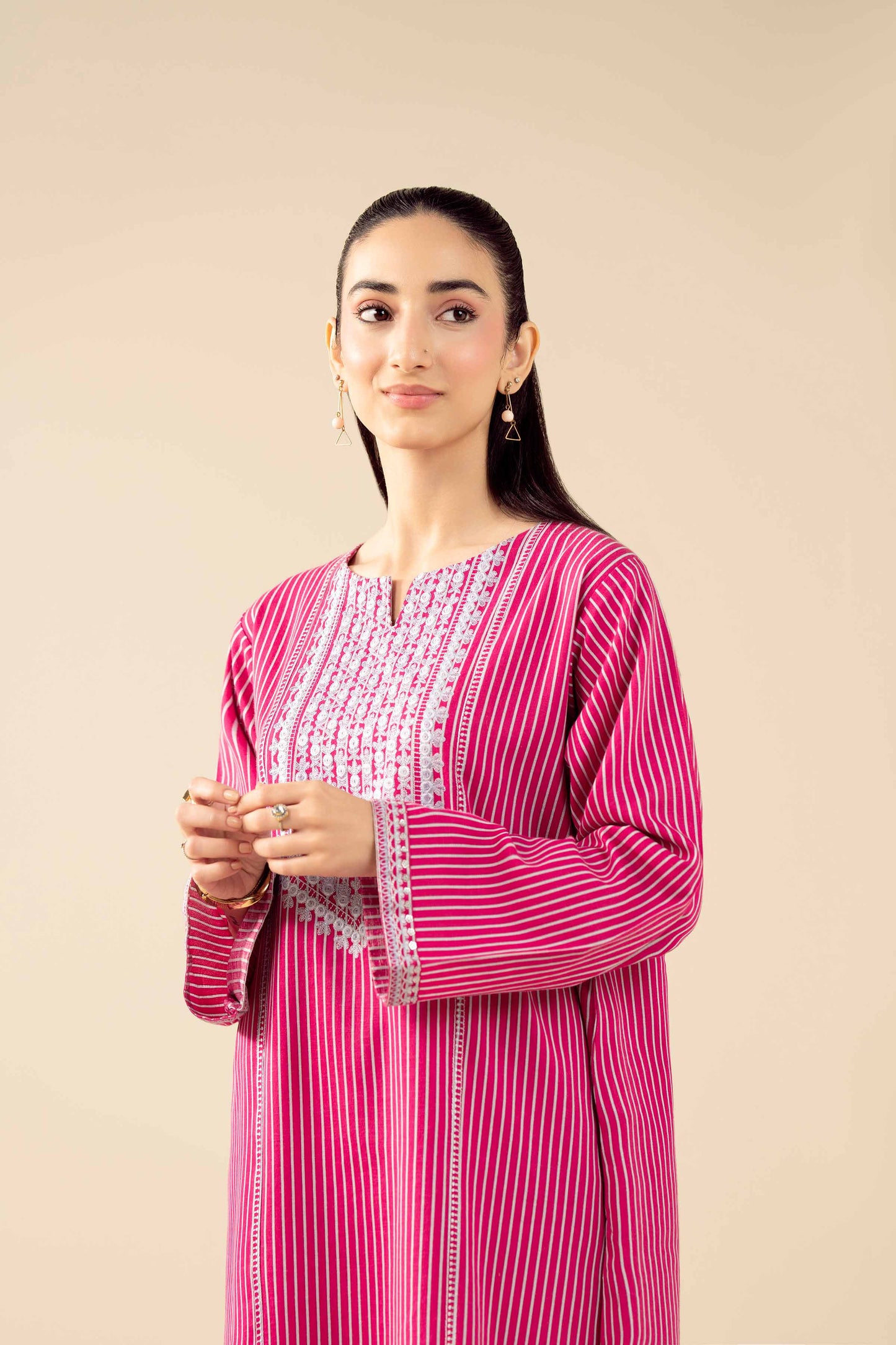 2 Piece - Printed Embroidered Suit - PW25-86