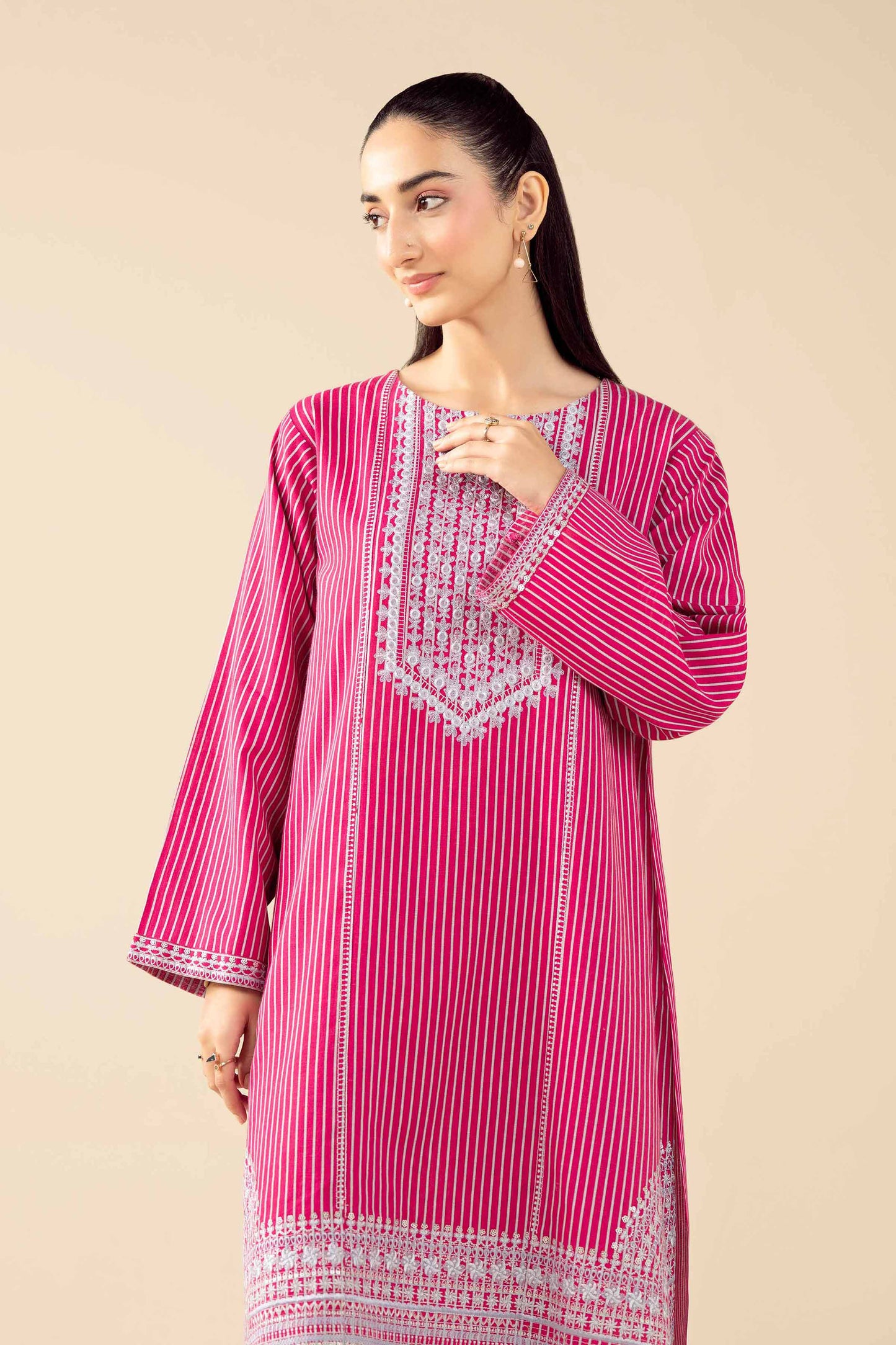 2 Piece - Printed Embroidered Suit - PW25-86