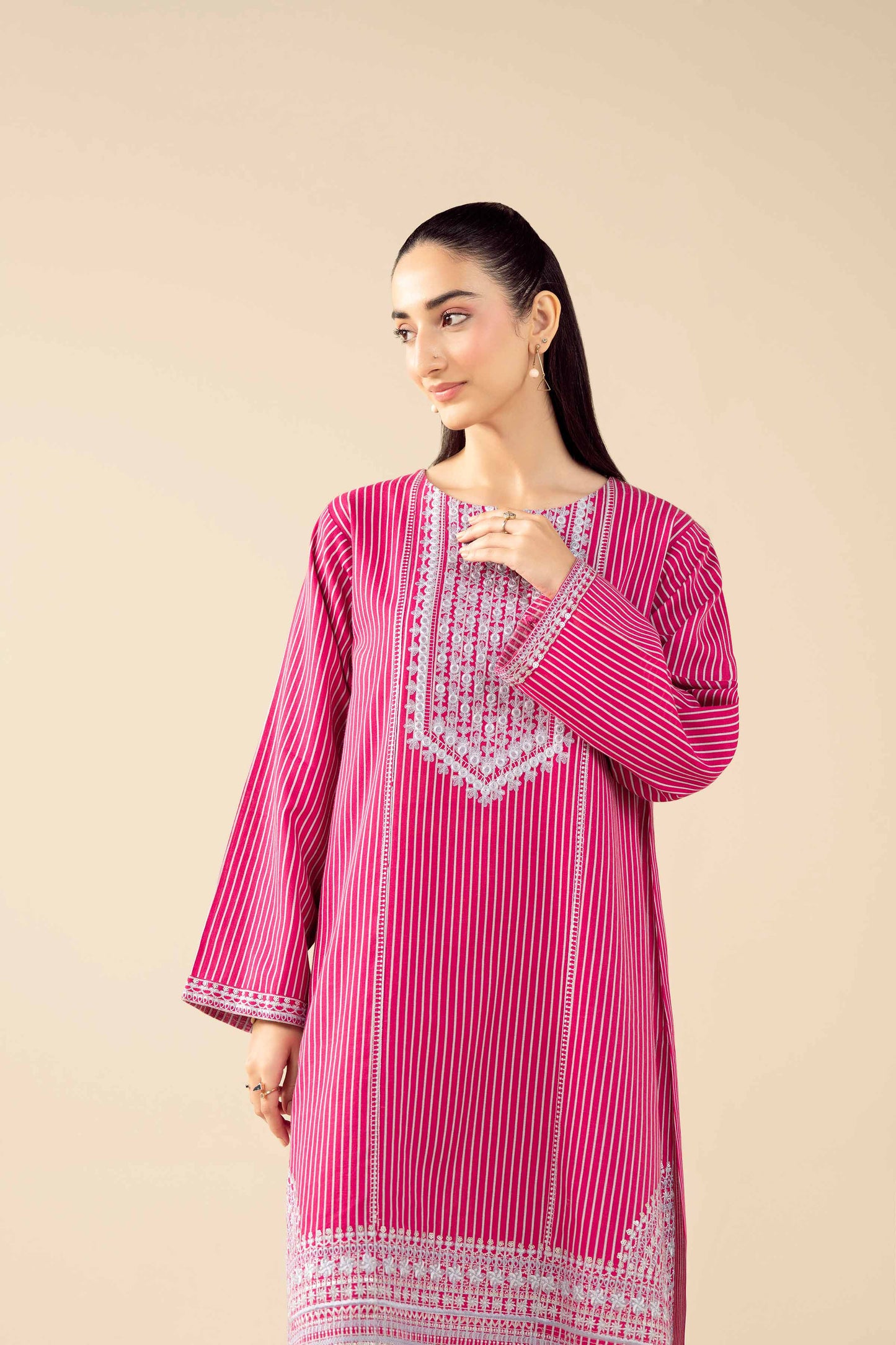 2 Piece - Printed Embroidered Suit - PW25-86