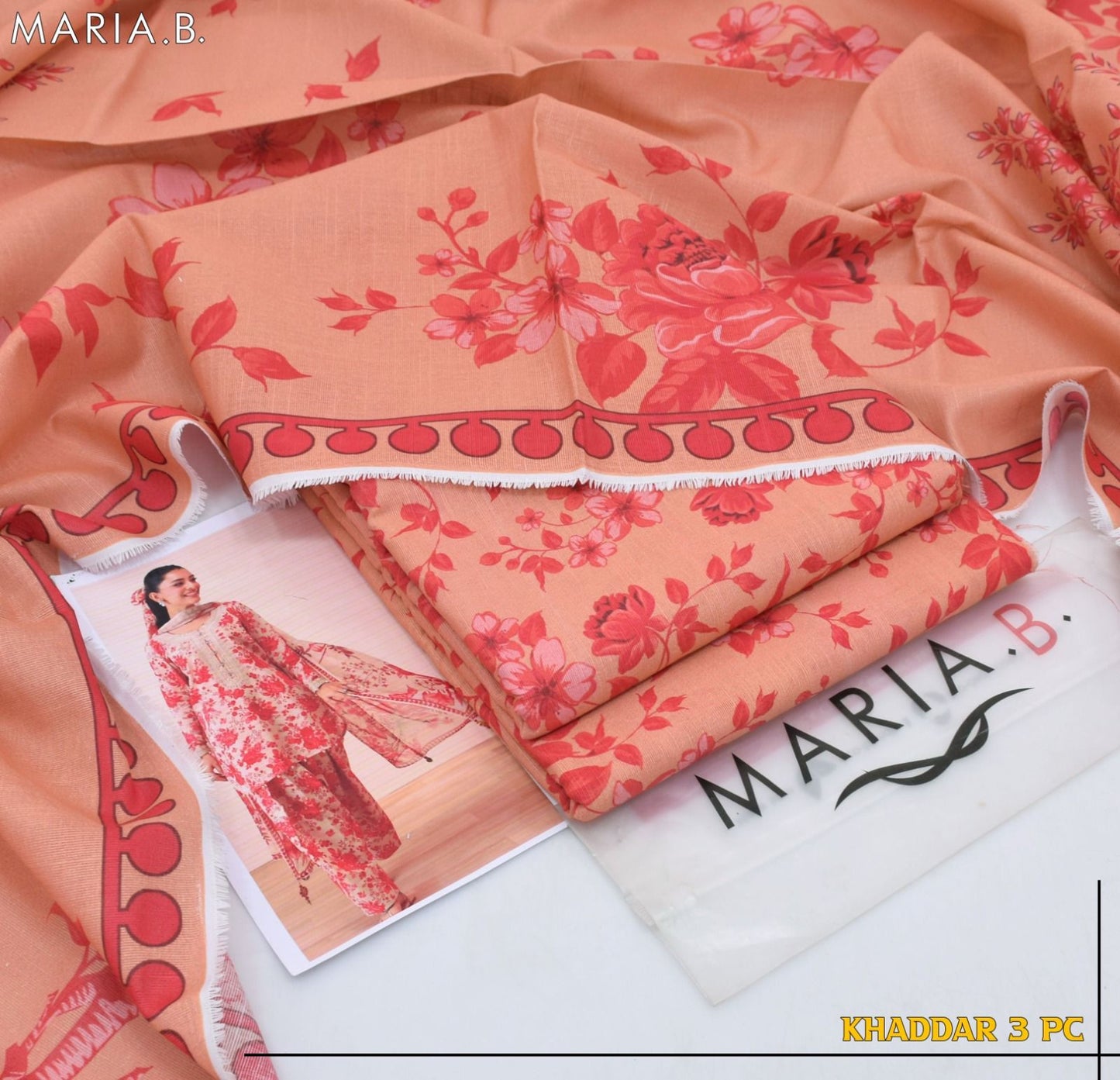 MARIA.B. M Prints '24 | 3-Piece Printed Khaddar Winter